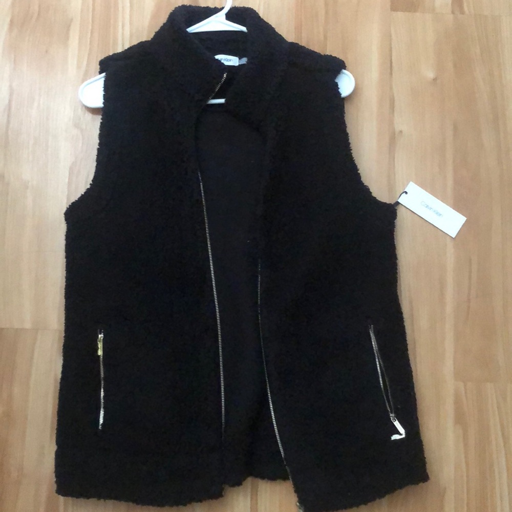 Calvin Klein Fuzzy Black Vest
